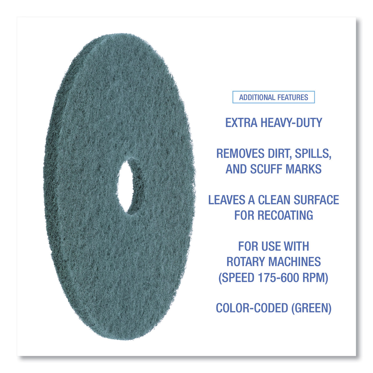 Heavy-Duty Scrubbing Floor Pads by Boardwalkandreg; BWK4020GRE