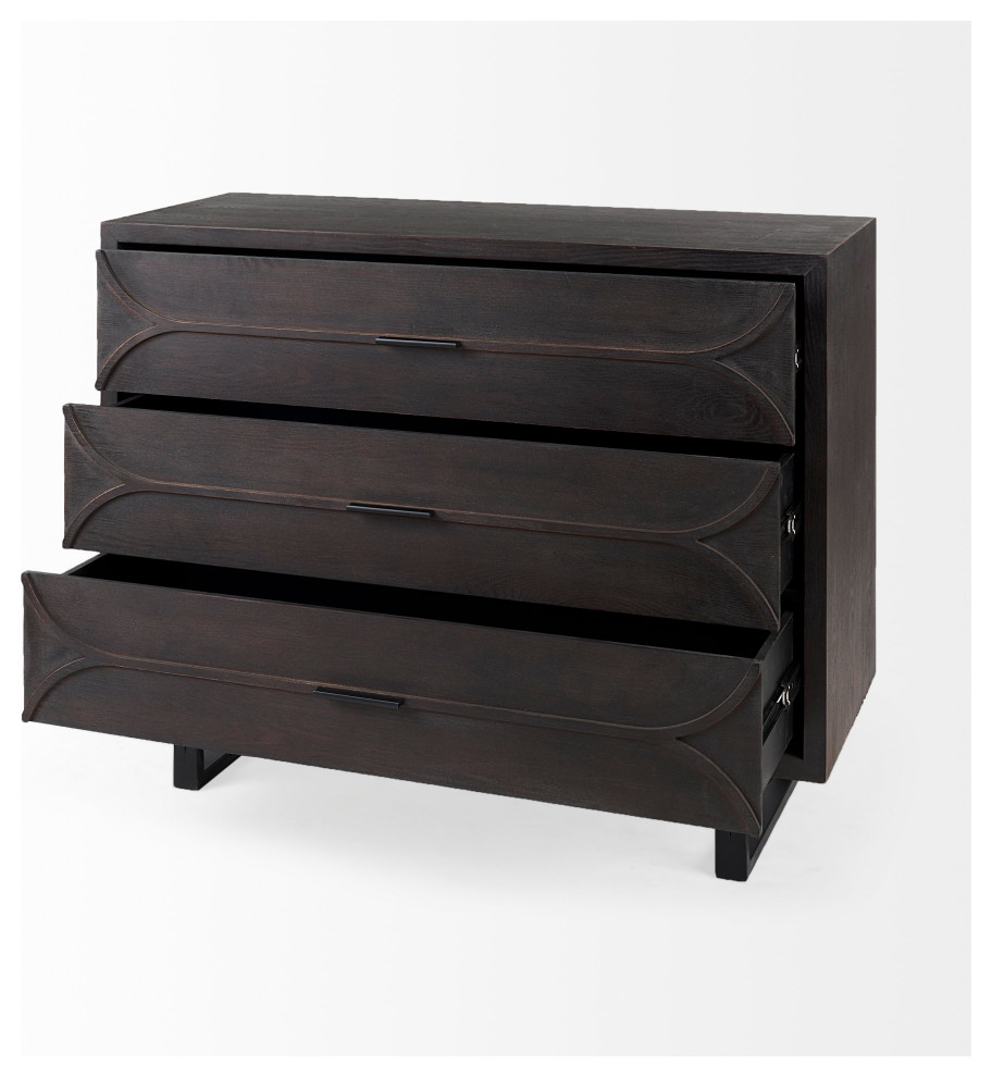 Giselle Dark Brown Wood With Black Iron Frame Accent Cabinet   Industrial   Accent Chests And Cabinets   by Mercana  Houzz