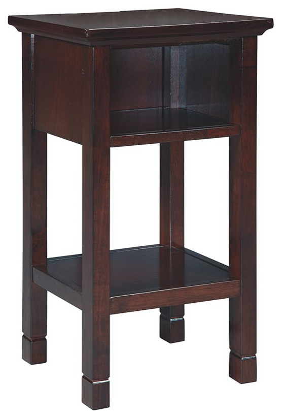 Bowery Hill Storage End Table with USB Ports in Brown   Transitional   Side Tables And End Tables   by Homesquare  Houzz