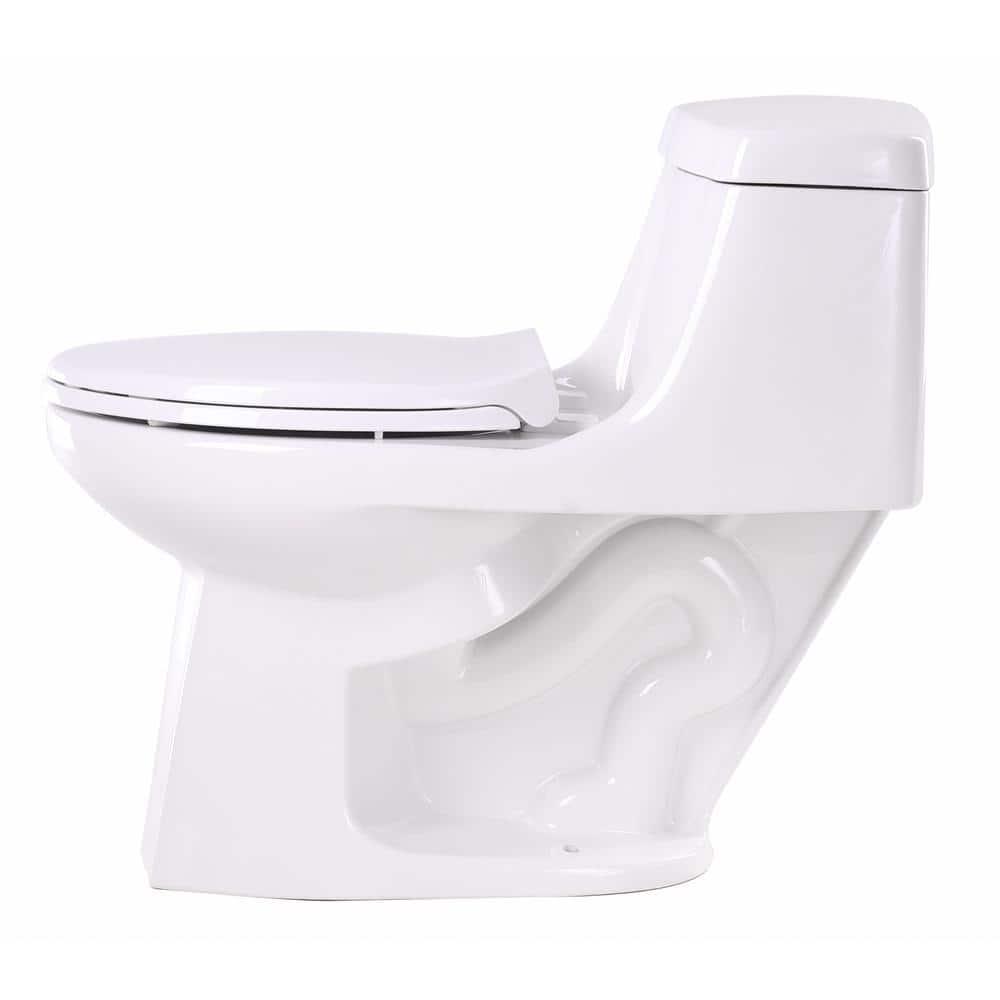 ANZZI Templar 1Piece 128 GPF Single Flush Elongated Toilet in White