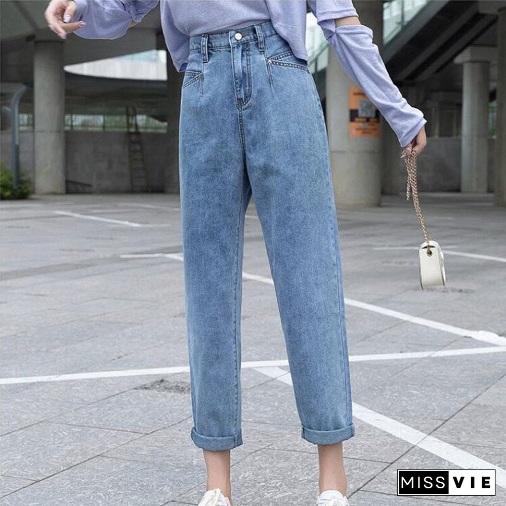 Woman Jeans High Waist Clothes Wide Leg Denim Clothing Blue Streetwear Vintage Quality Fashion Harajuku Straight Pants