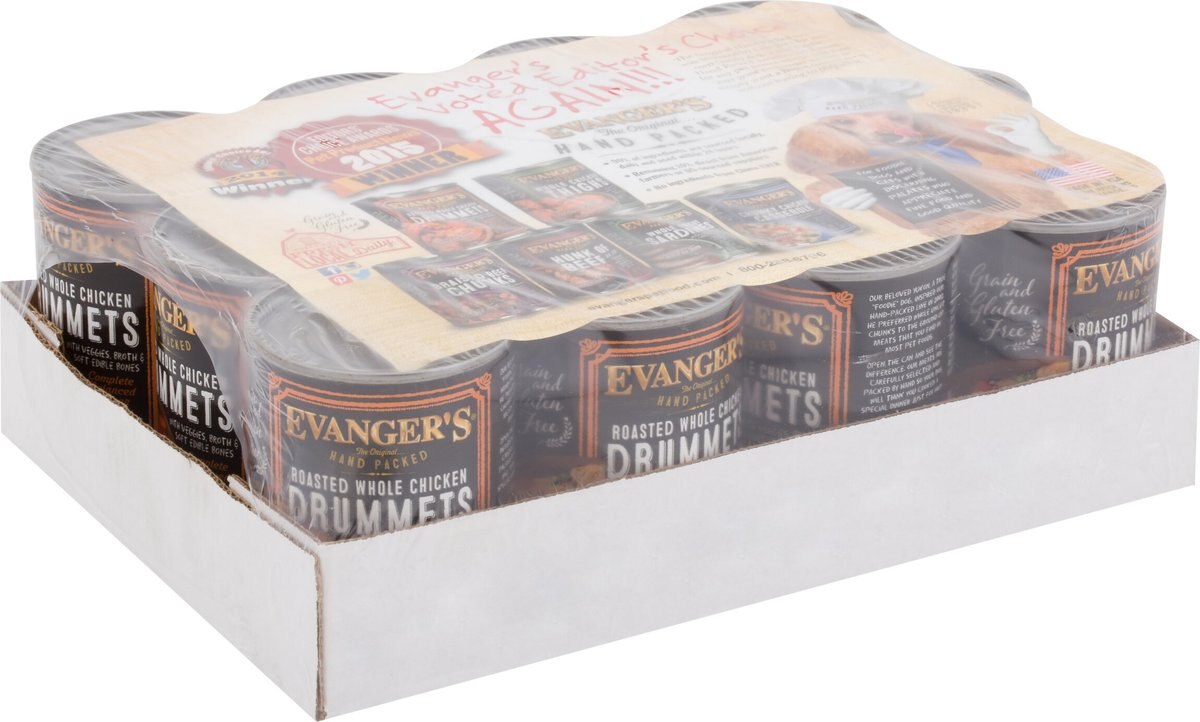 Evanger's Grain-Free Hand Packed Roasted Whole Chicken Drummets Dinner Canned Dog Food