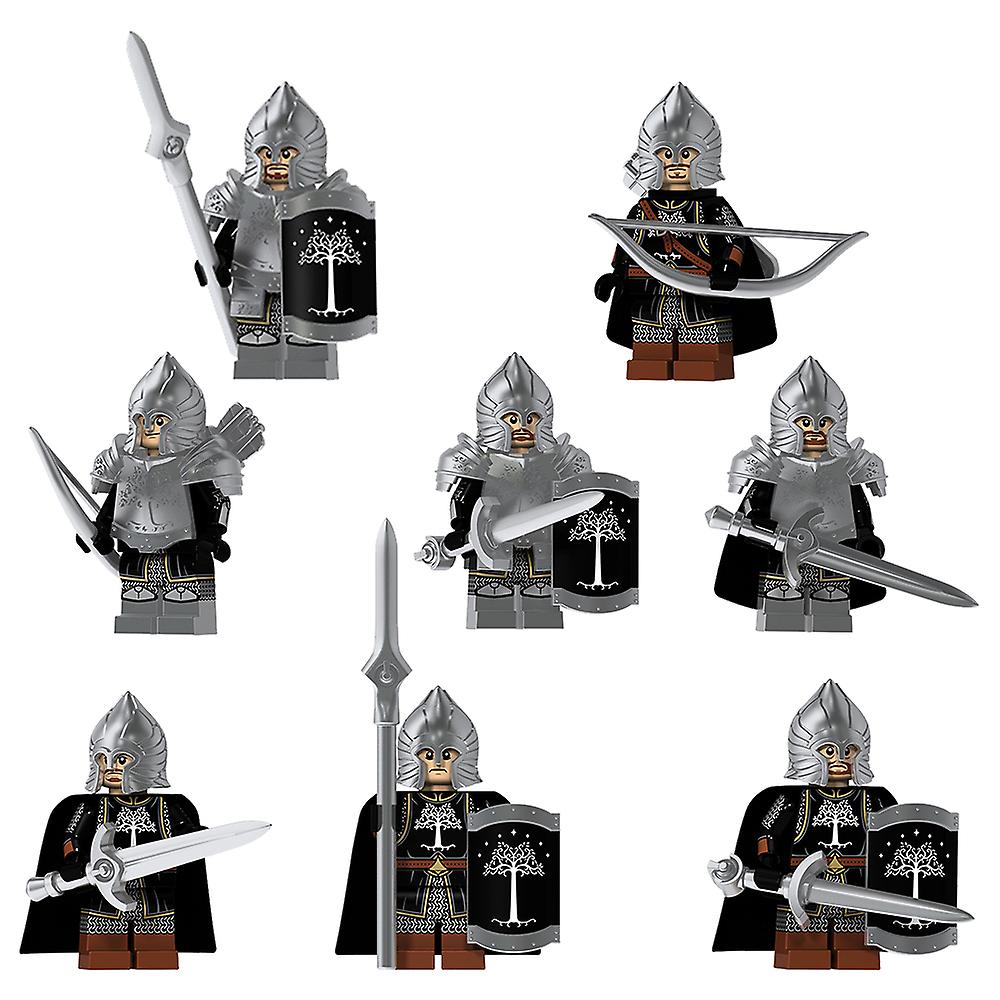 8Pcs Medieval Figures Ancient Roman Minifigure Knight Soldier Action Figure Building Block Toys Kids Toy Gift Collection