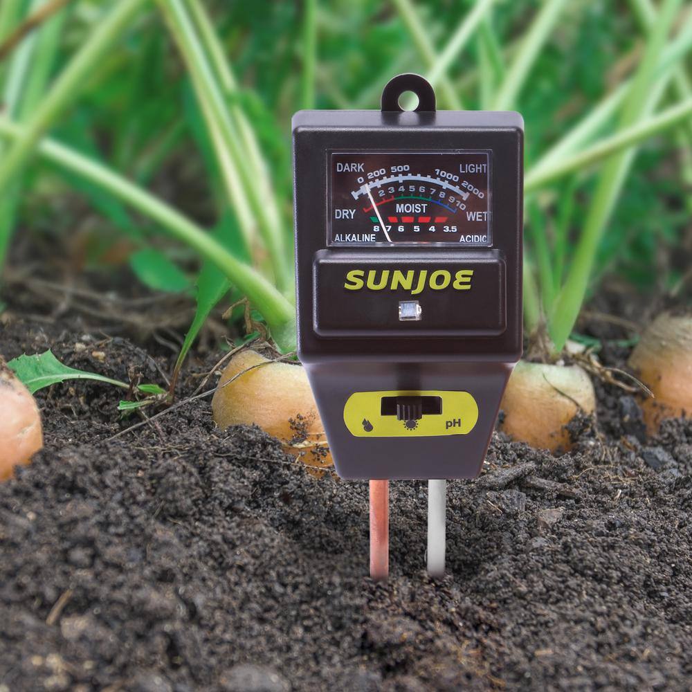 Sun Joe 3-In-1 Soil Meter with Moisture PH and Light Meter for IndoorOutdoor Gardens SJ-MMPH1