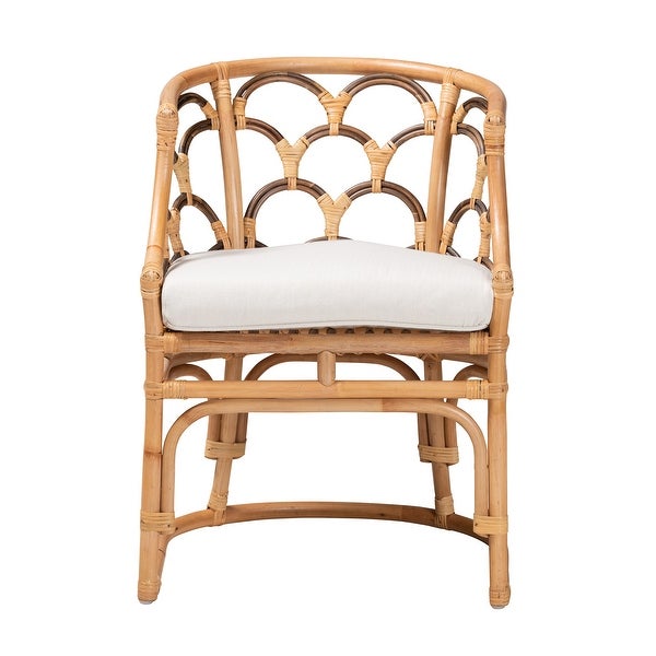 Aster Modern Bohemian Natural Brown Rattan Armchair