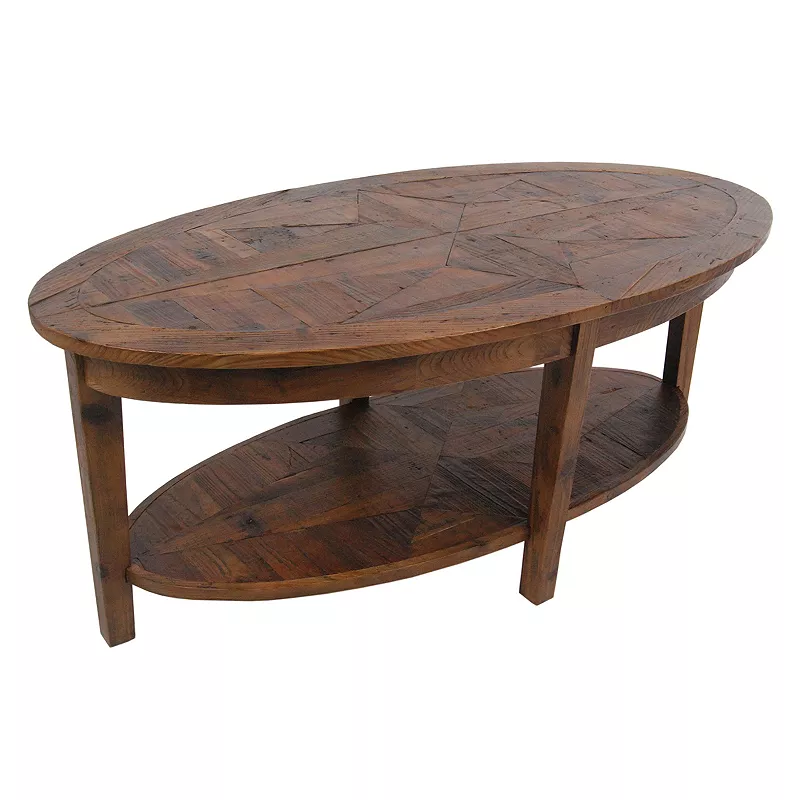 Alaterre Revive Reclaimed Wood Oval Coffee Table