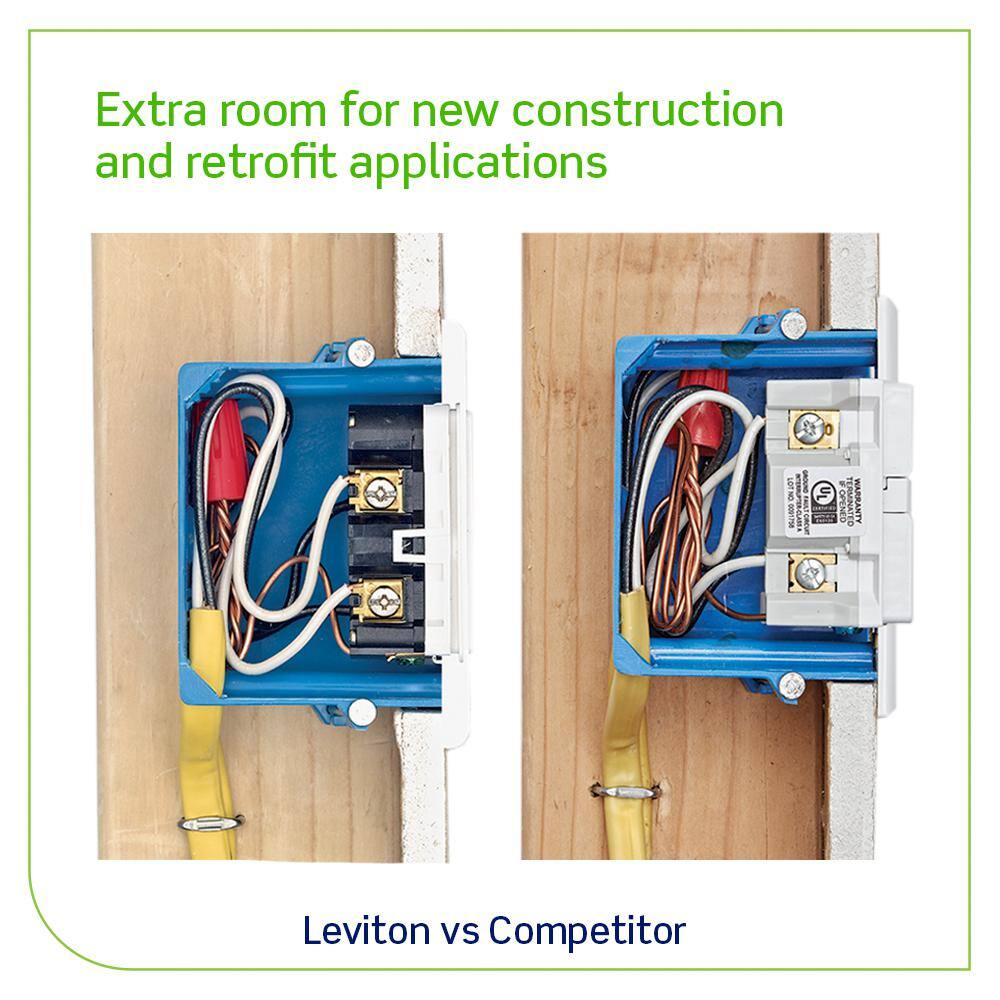 Leviton 15 Amp 125-Volt Duplex SmarTest Self-Test SmartlockPro Tamper Resistant GFCI Outlet Black (9-Pack) VE9-GFTR1-HE9