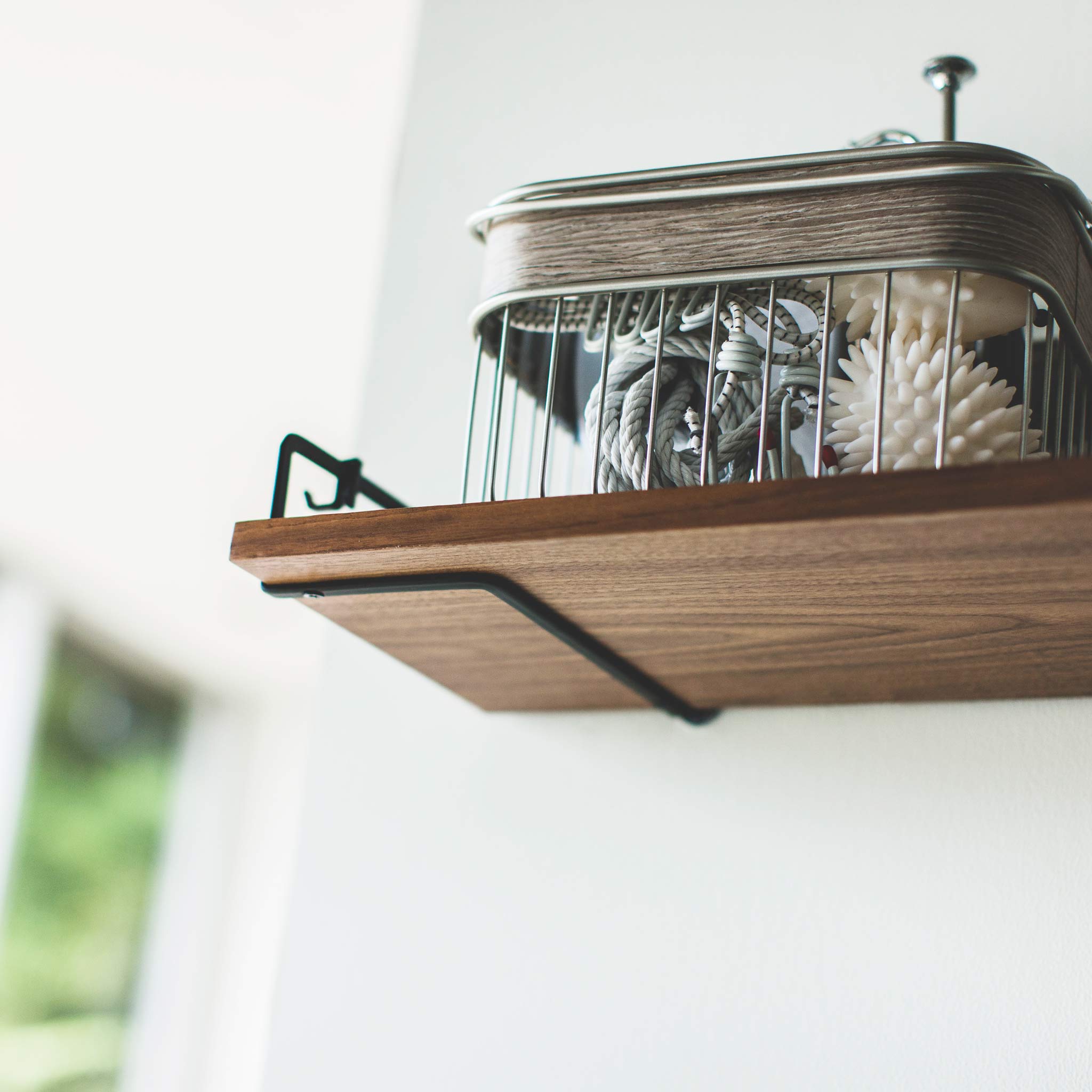 Wall-Mounted Wood Shelf