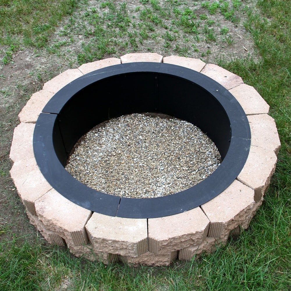 Fire Ring Durable Black Steel DIY Backyard Fire Pit Liner Rim   27\