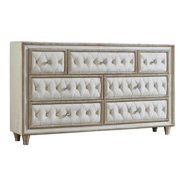 Justine Ivory and Camel 2-piece Bedroom Set with Dresser - - 35553387