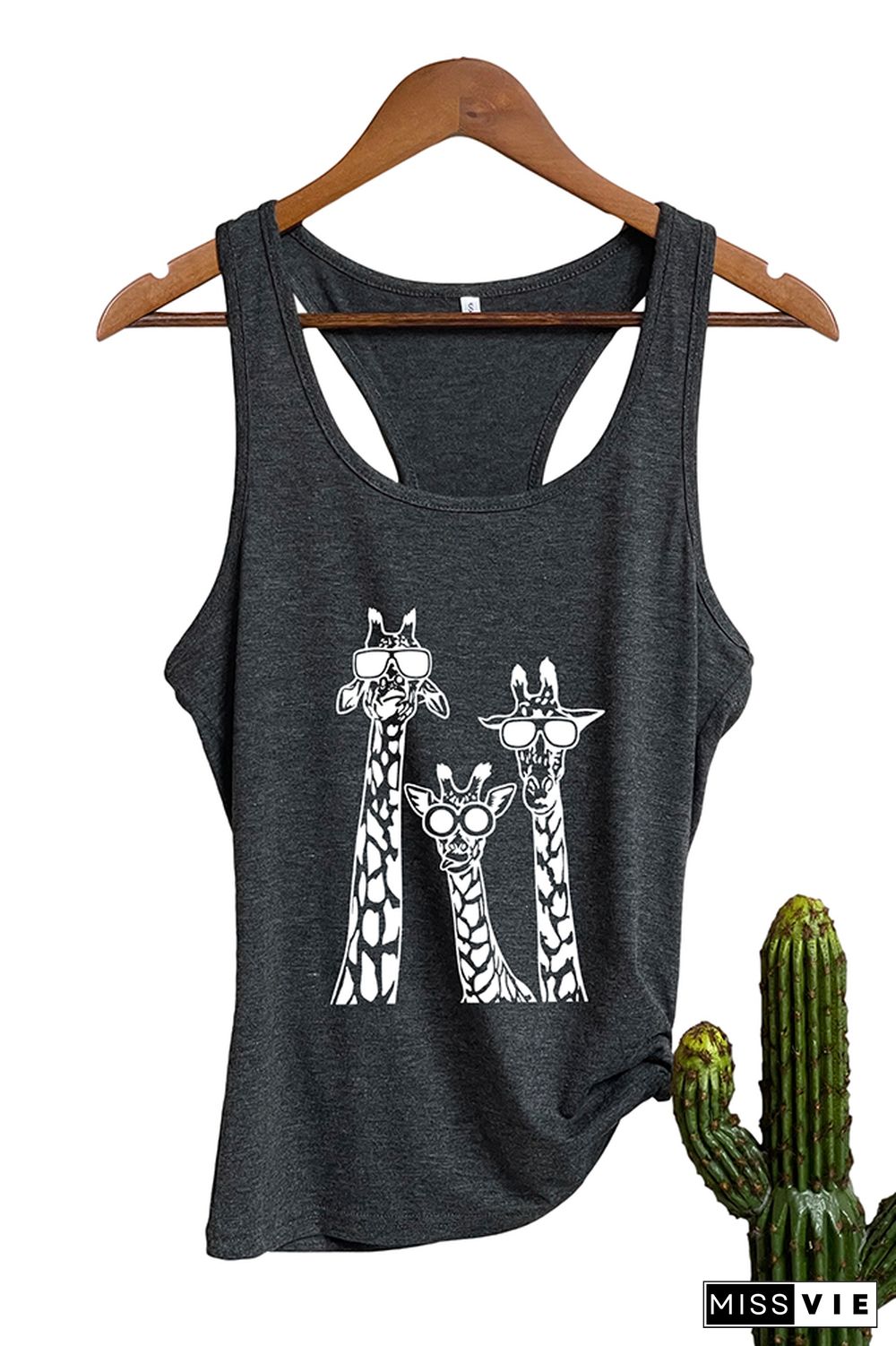 funny Giraffes with glasses Sleeveless Tank Top Wholesale