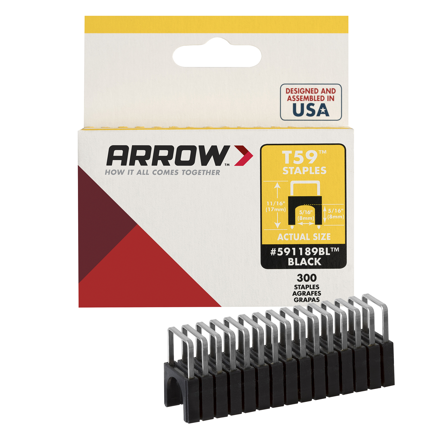 Arrow T59 1/2 in. W X 5/16 in. L 18 Ga. Wide Crown Insulated Staples 300 pk