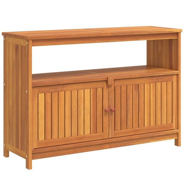 vidaXL Patio Console Table with Doors Entryway Outdoor Garden Solid Wood Acacia