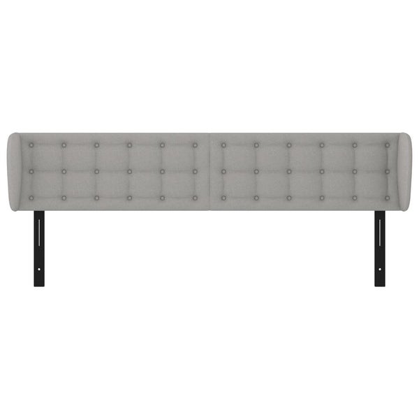 vidaXL Headboard with Ears Light/Dark Gray multisize Fabric - - 37429758