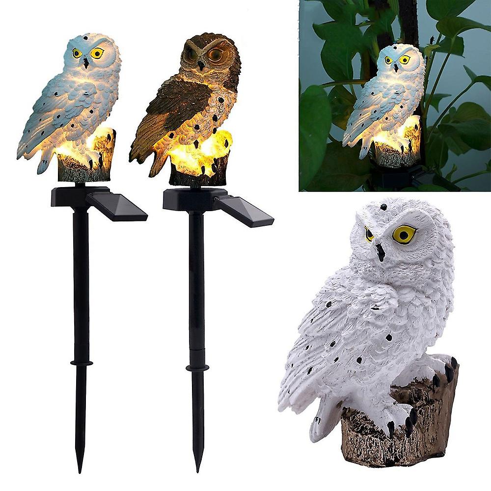 White Led Garden Lights Solar Night Lights Owl Shape Solar Led Lamp Outdoor， Decorative Waterproof Garden Stake Lights For Walkway Yard Lawn Landscape