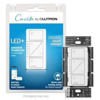 Lutron Caseta Smart Dimmer Switch for Wall  Ceiling Lights 150W LED White (PD-6WCL-WH-R) PD-6WCL-WH-R