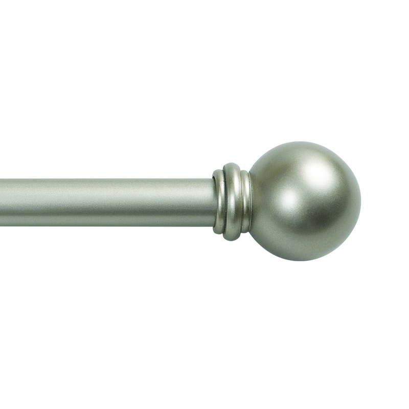 Kenney Brass Champagne Silver Curtain Rod 28 in. L X 48 in. L