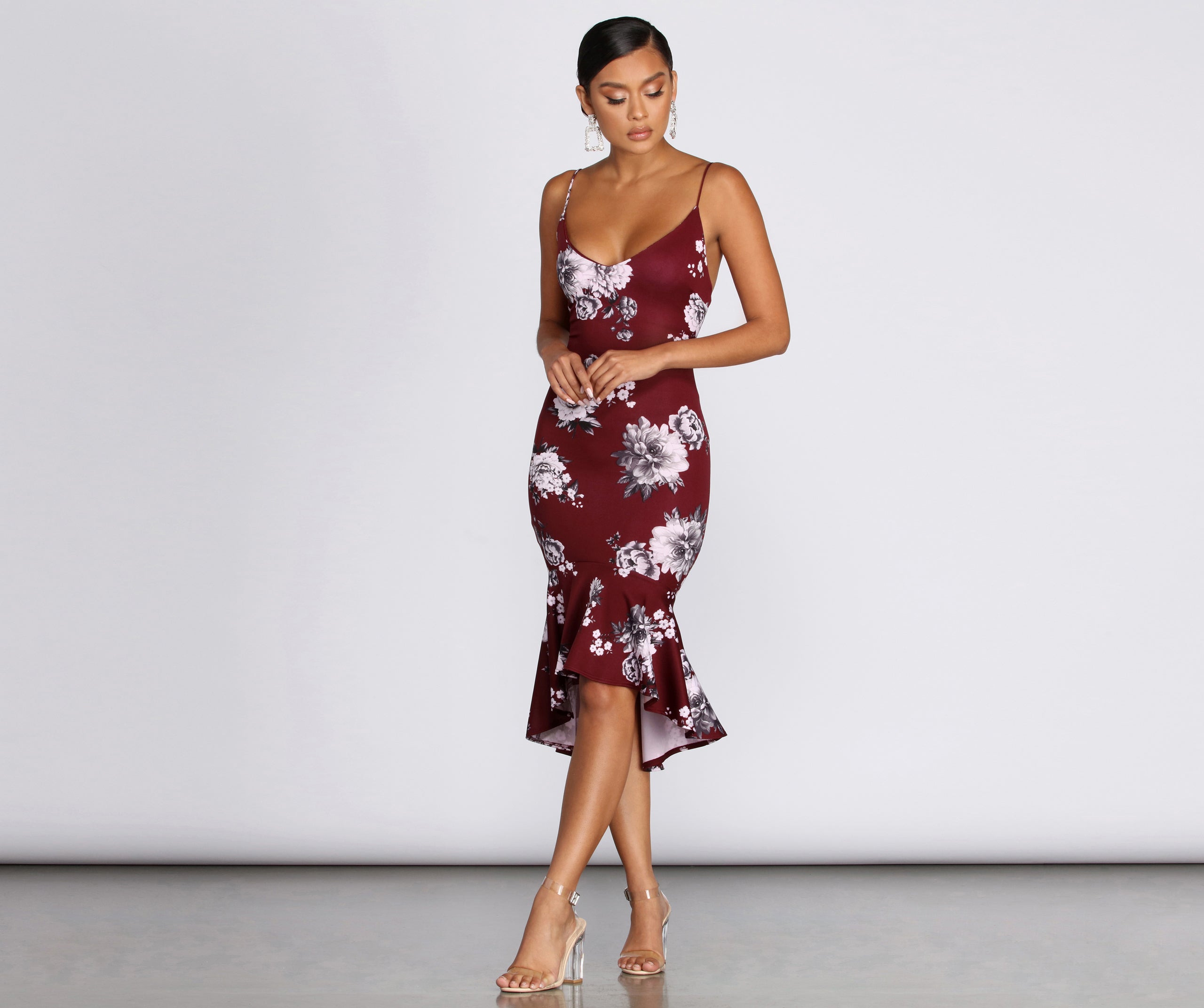 Flow With Floral Midi Dress