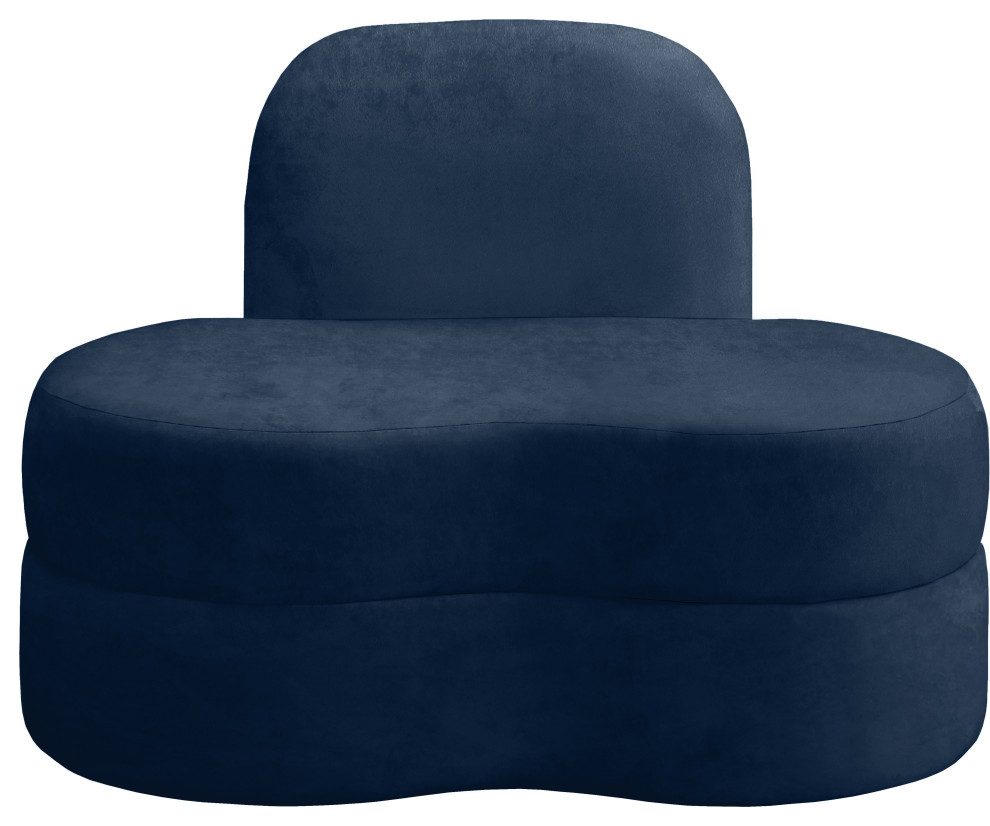 Mitzy Velvet Upholstered  Kidney Shaped Chair   Contemporary   Armchairs And Accent Chairs   by Meridian Furniture  Houzz