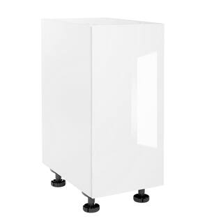 Cambridge Quick Assemble Modern Style with Soft Close 24 in White Gloss Base Kitchen Cabinet (24 in W x 24 in D x 34.50 in H) SA-BD24-WG