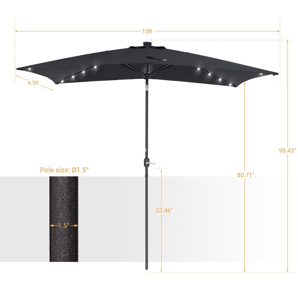 BONOSUKI LED 10 x 6.5ft Outdoor Umbrellas Patio Market Table Umbrellas