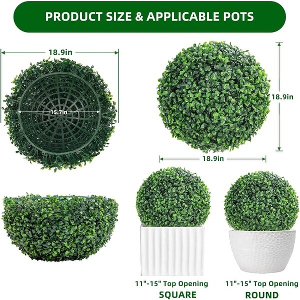 2 Pcs Artificial Plant Topiary Balls Outdoor