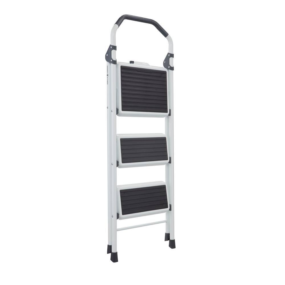 Gorilla Ladders 3-Step Steel Lightweight Step Stool Ladder 225 lbs. Load Capacity Type II Duty Rating (9ft. Reach Height) GLS-3-2