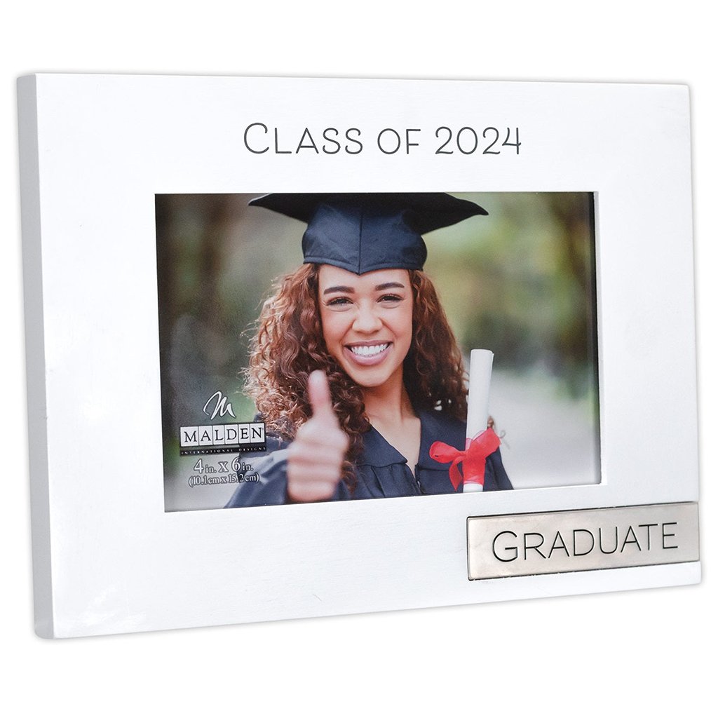 Malden  Class of 2024 Graduate Rustic White Picture Frame with Metal Attachment Holds 4