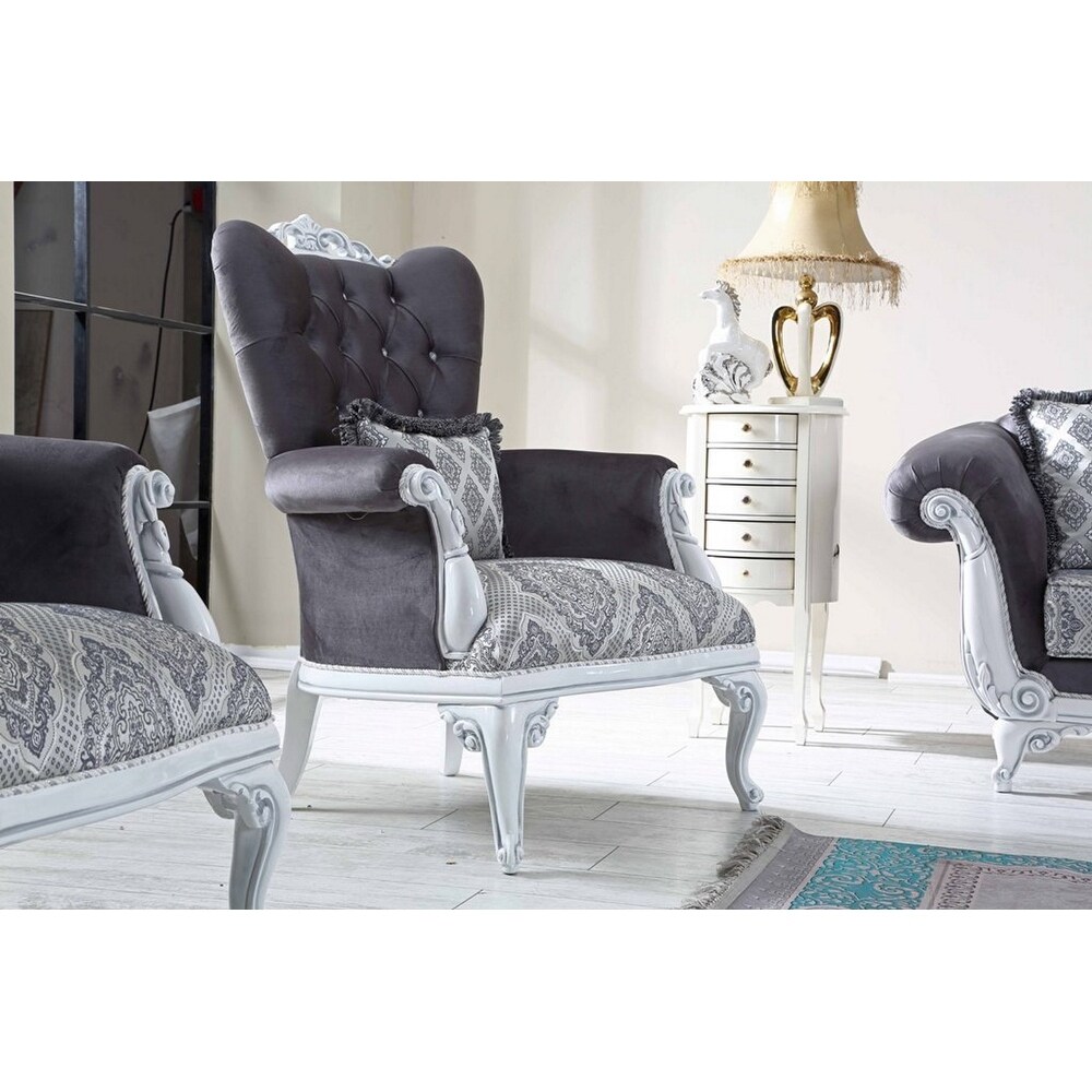 Panky Traditional Rolled Arms 4 piece Living room Two Sofa and Two Arms chair set