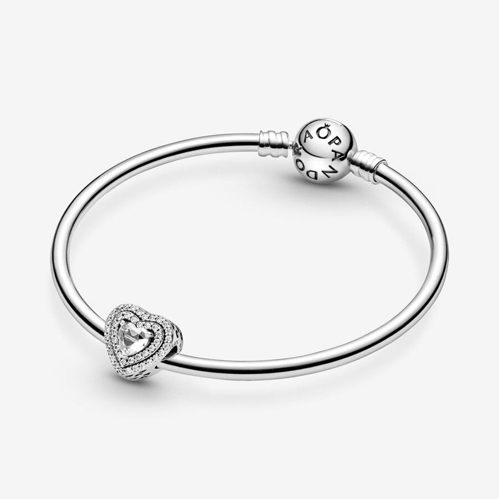 PANDORA  Sparkling Leveled Hearts Charm