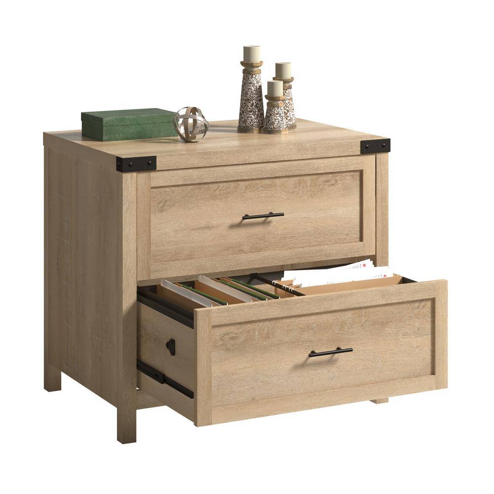 SAUDER Bridge Acre Orchard Oak Decorative Lateral File Cabinet with 2-Drawers 427327