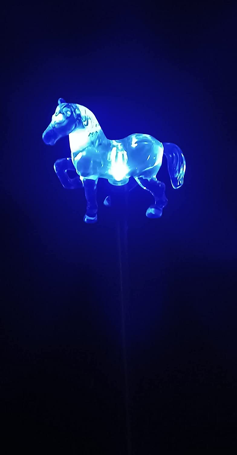 3 PCS Solar Color Changing Horse Style Garden Stake Light