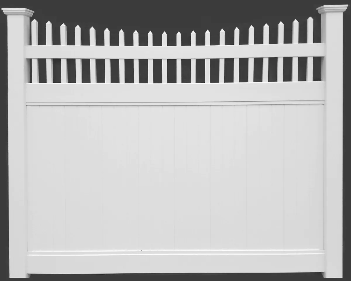 Anti climb fence pvc vinyl privacy with top picket fence panels outdoor