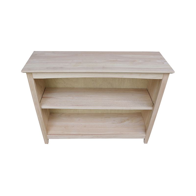 International Concepts Shaker Unfinished 2-Shelf Bookcase