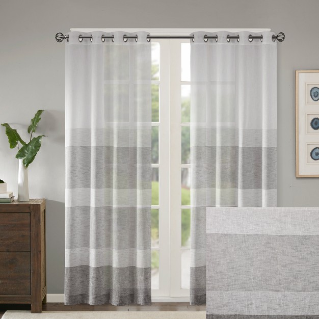 Jacey Woven Striped Sheer Window Panel