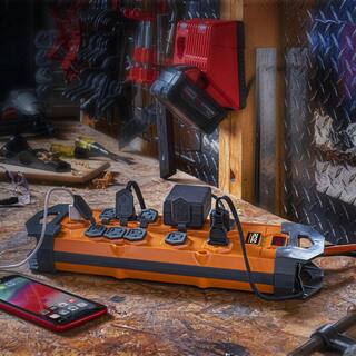 RIDGID 10 ft. Cord 10-Outlet 2.4 Amp USB-A 15-Watt USB-C 4200J Surge Protector RG1010UC