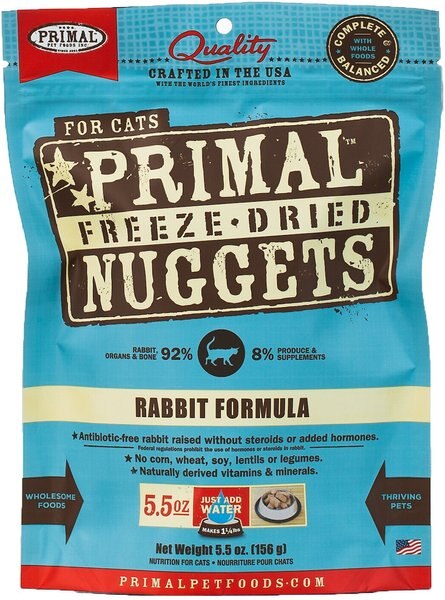 Primal Rabbit Formula Nuggets Grain-Free Raw Freeze-Dried Cat Food