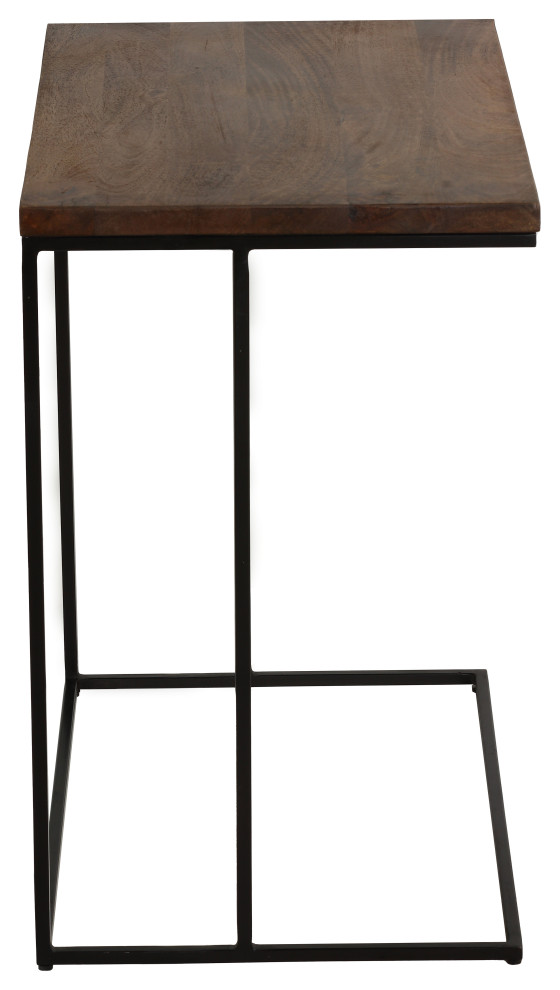 Bare Decor Beaufort Accent C Table  Black Metal/Mango Wood Top  16x24x26   Industrial   Side Tables And End Tables   by CozyStreet  Houzz