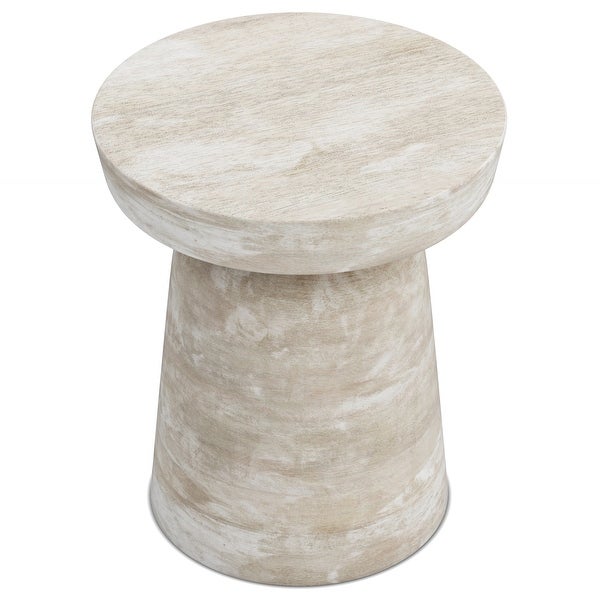 WYNDENHALL Krentz SOLID MANGO WOOD 16 inch Wide Round Contemporary Rustic Accent Table