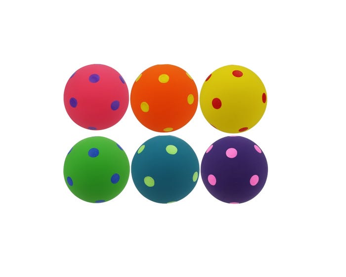 Multipet 4 Latex Plush Polka Dot Squeaking Ball Dog Toy - 61152