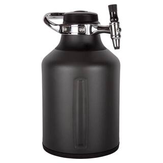 GrowlerWerks uKeg Go 128 oz. Tungsten GrayStainless Steel Carbonated Growle GWA1072-TS-NB