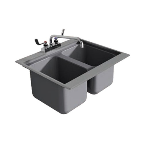 Advance Tabco DBS-2 Bar Sink， Drop-In， 2-Compartment， 25-1/2