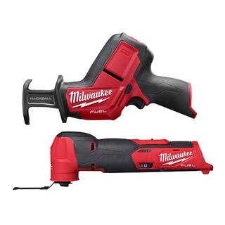 MW M12 FUEL 12V Lithium-Ion Cordless Oscillating Multi-Tool and M12 FUEL HACKZALL Reciprocating Saw 2526-20-2520-20