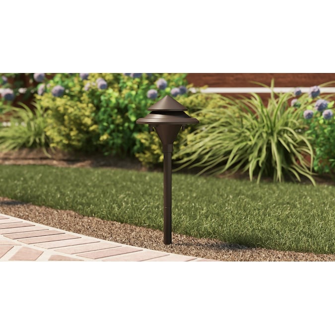 Kichler 28325 200-Lumen 3-Watt Olde Bronze Low Voltage Hardwired LED Outdoor Path Light