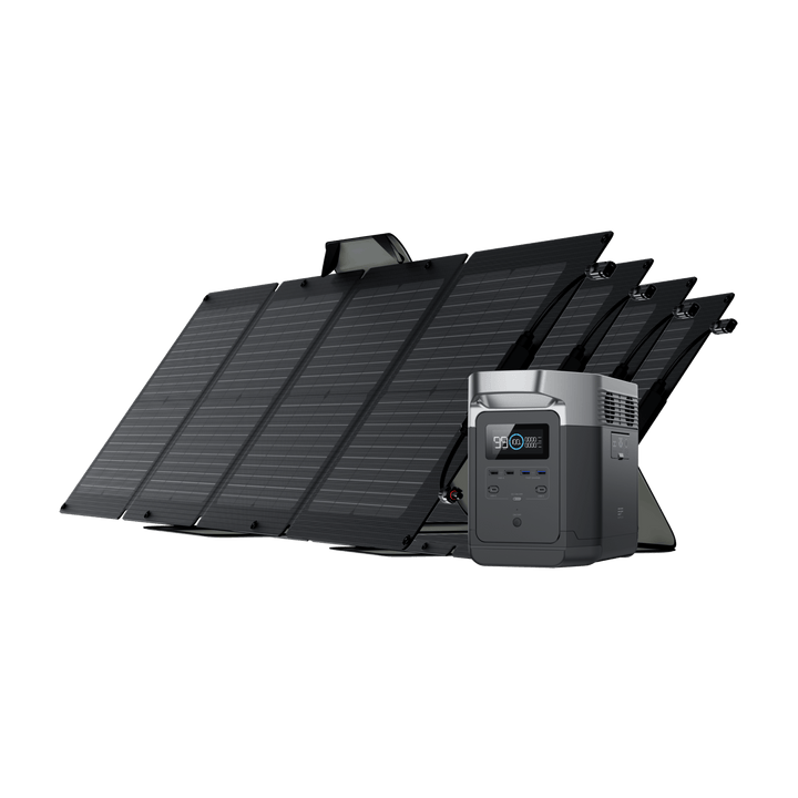 EcoFlow DELTA 1300 + 110W Portable Solar Panel - 6 x 1800W AC Outlets, Solar Generator for Outdoor Camping and Home Backup