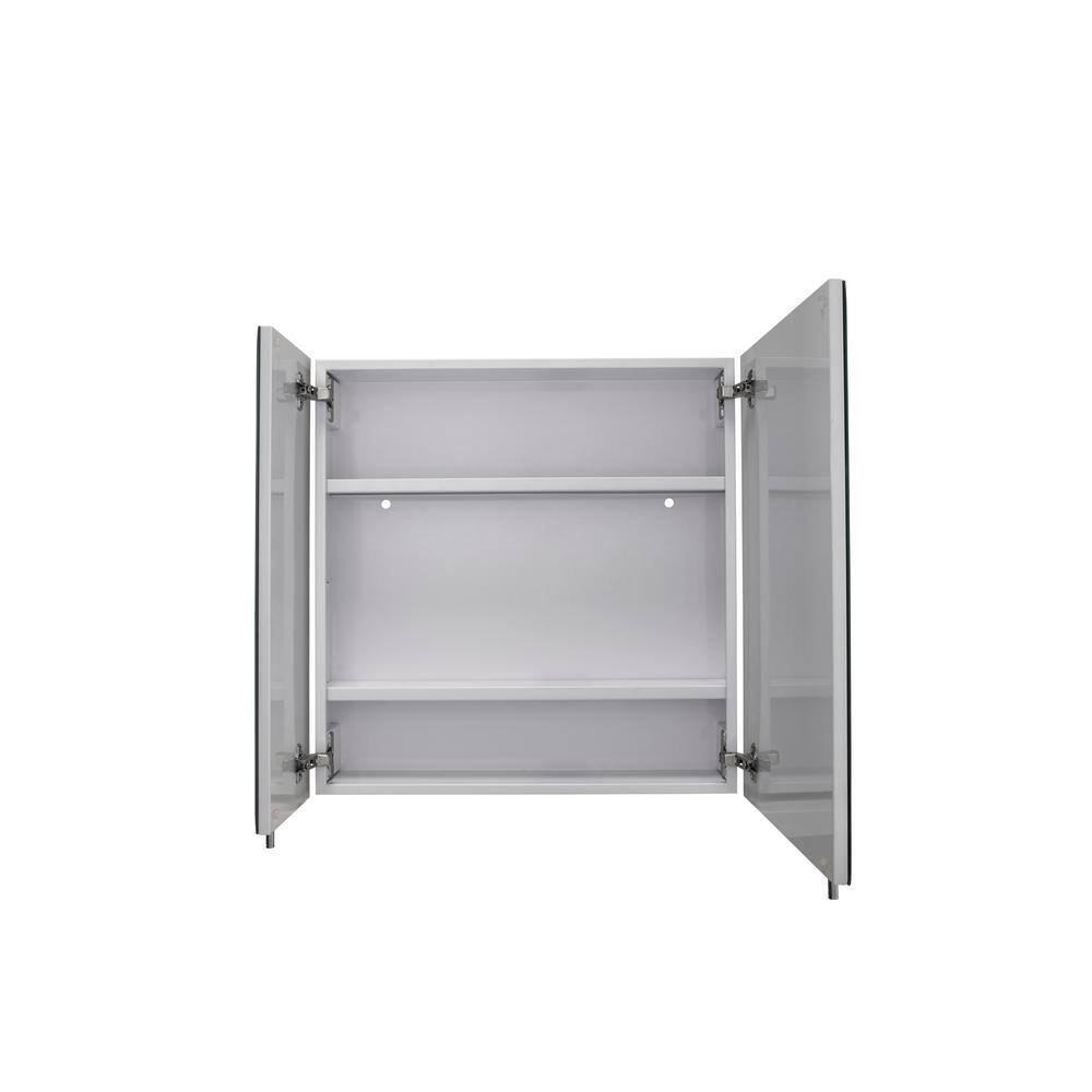 Croydex 24 in. W x 24 in. H x 5 in. D Frameless Bi-View Surface-Mount Medicine Cabinet with Easy Hang System in White WC102122YW