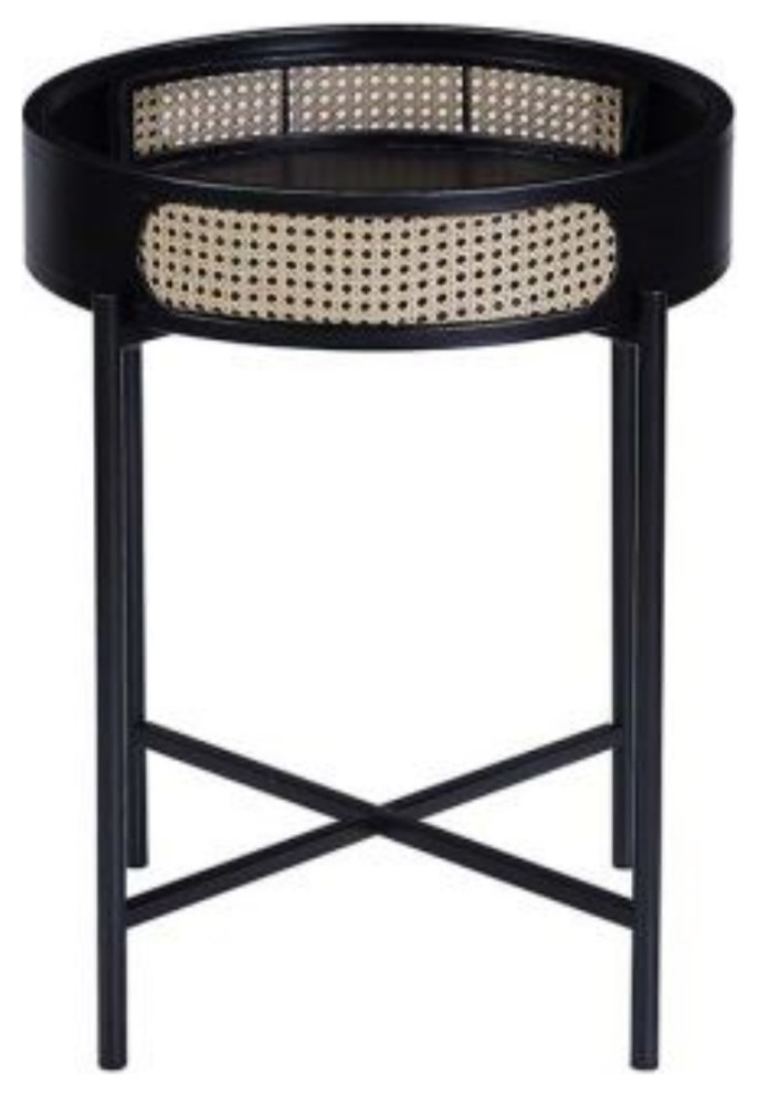 Lv01077 End Table  Black Finish Colson ( 1 Piece /1Ctn   Tropical   Side Tables And End Tables   by VirVentures  Houzz