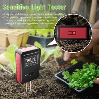 Soil pH Meter Upgraded Large Screen Soil MoistureSunshinepH Tester Backyard Soil Test Kit Black B092VV6WW4