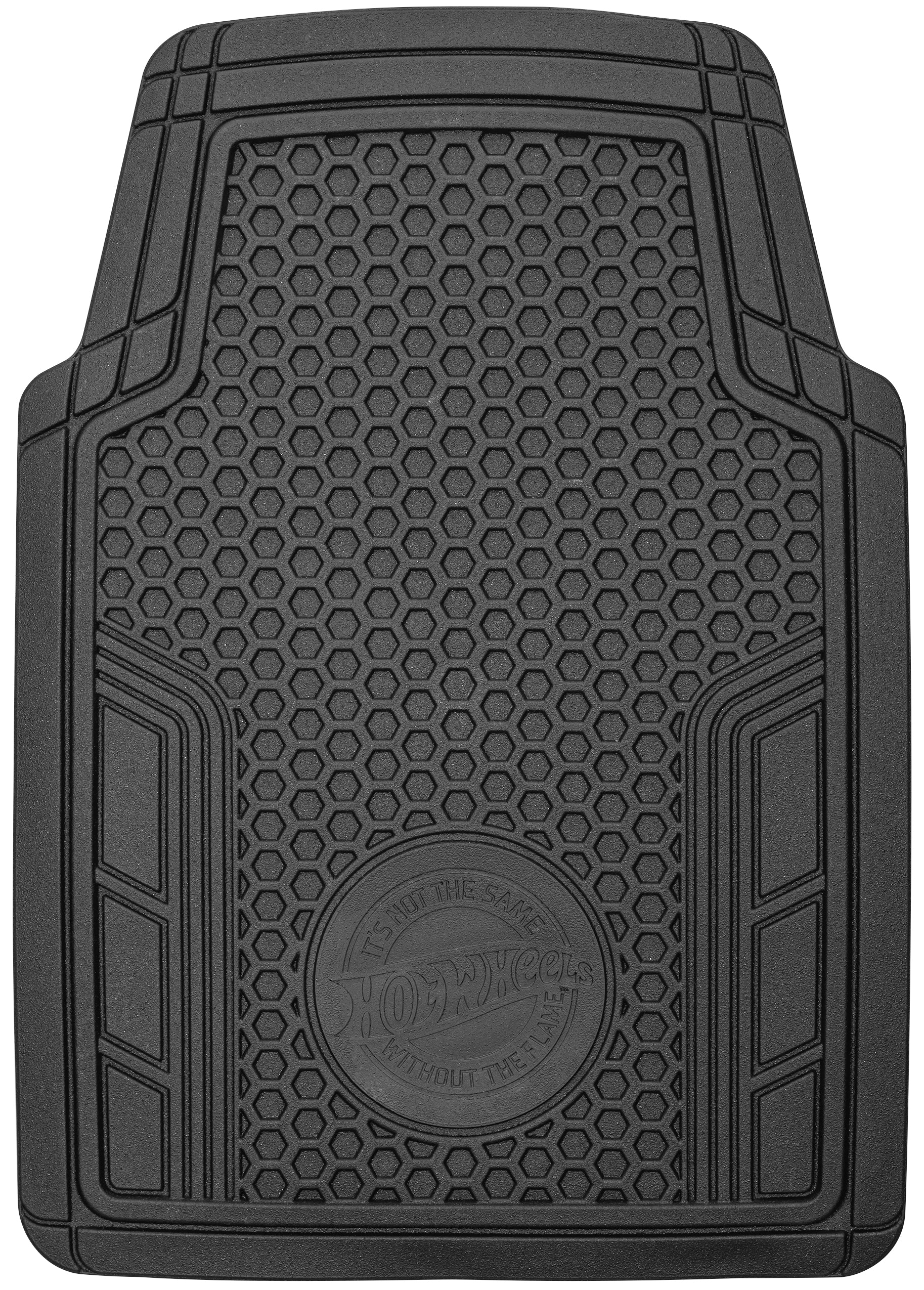 Hot Wheels Premium Honeycomb Design 2pc Rubber Floor Mat Set. Ideal for Cars， Trucks and SUV's.