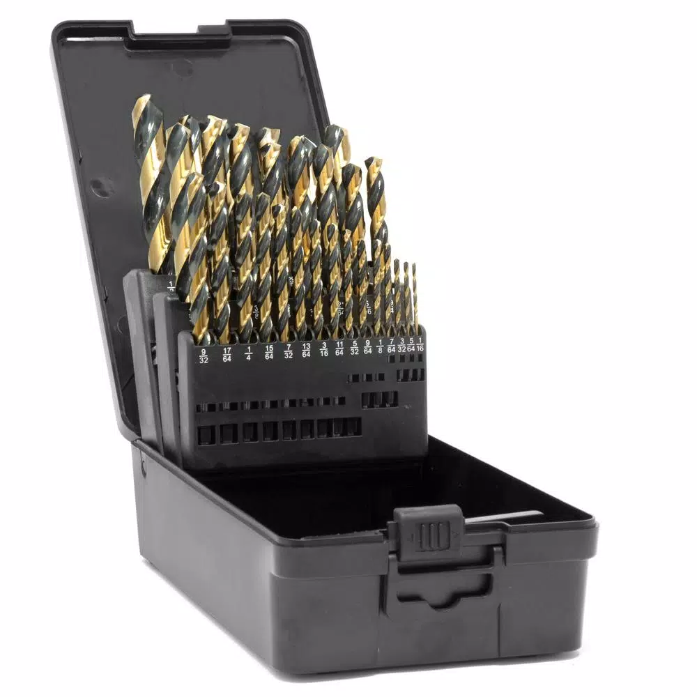 WEN Fully Ground Black Gold HSS Jobber Drill Bit Set with Carrying Case (29-Piece) and#8211; XDC Depot